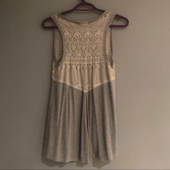 Ribbed and lace tank top - Picture 2 of 2